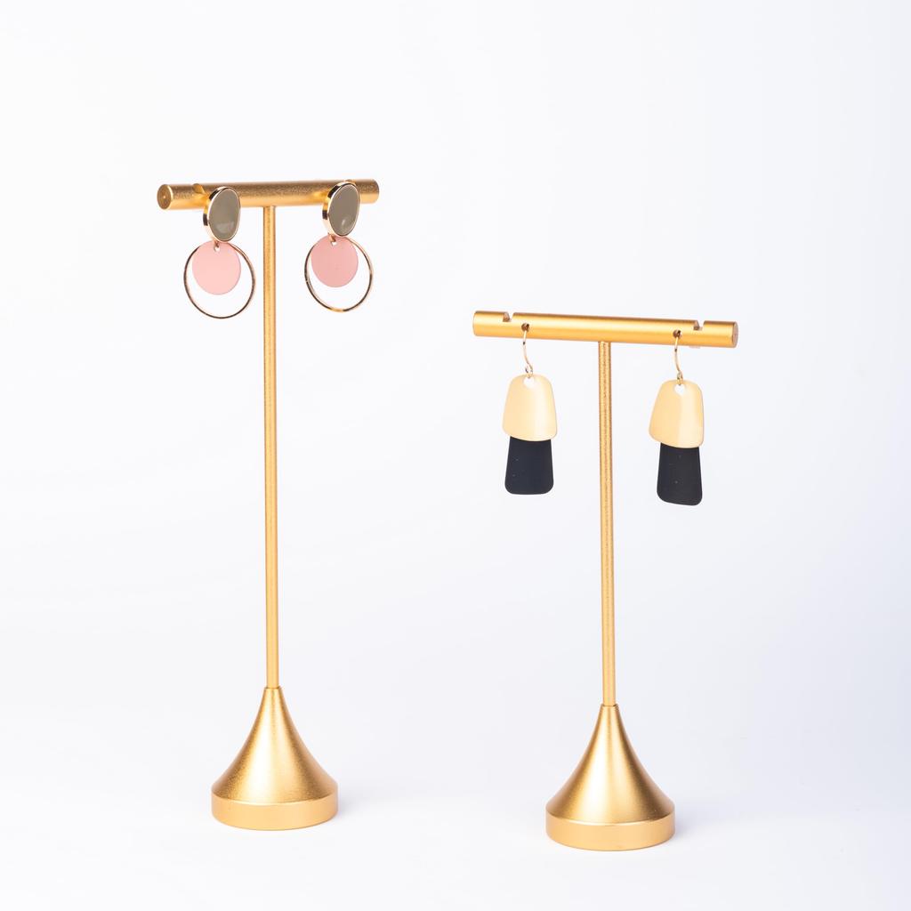 GISELA D Earring 4pcs Gold Earring Display Stand for Selling T Stand Retail Display Holder for T Bar Jewelry Organizer for Show Online for Photoshoot