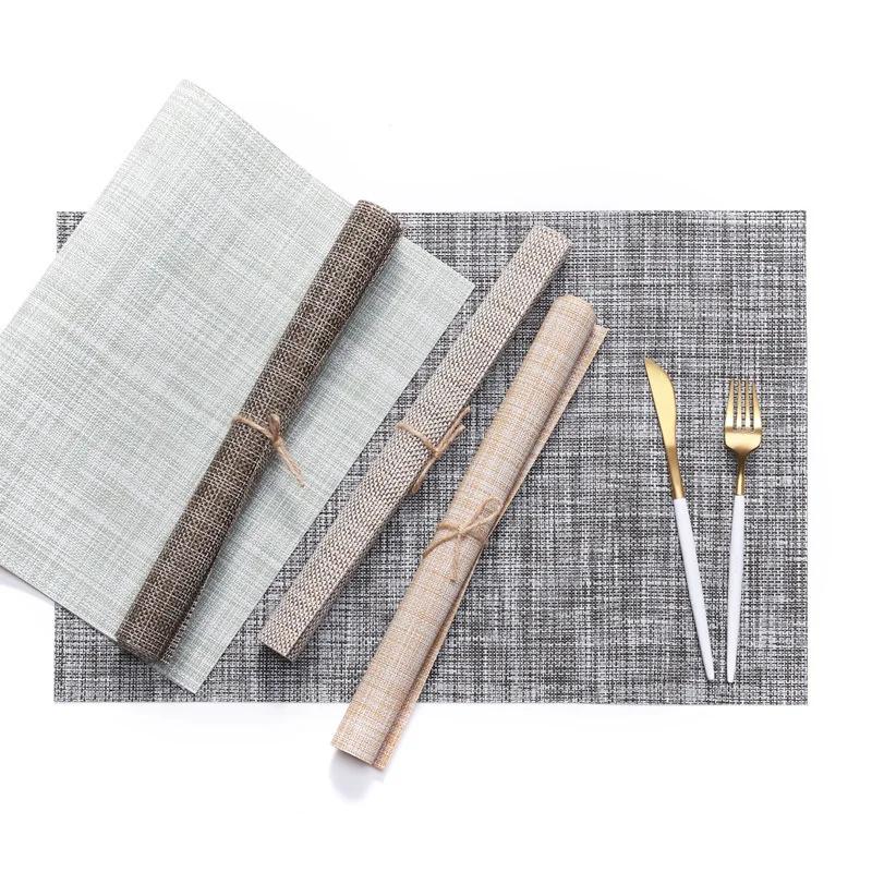 PVC Placemat Washable Dining Table Mats for Dining Table Cafe Anti-slip Hot Placemats Bowl Insulation Pad Cup Mat Table Coasters