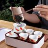 Portable Ceramic Kung Fu Travel Tea Set with Tray and Case