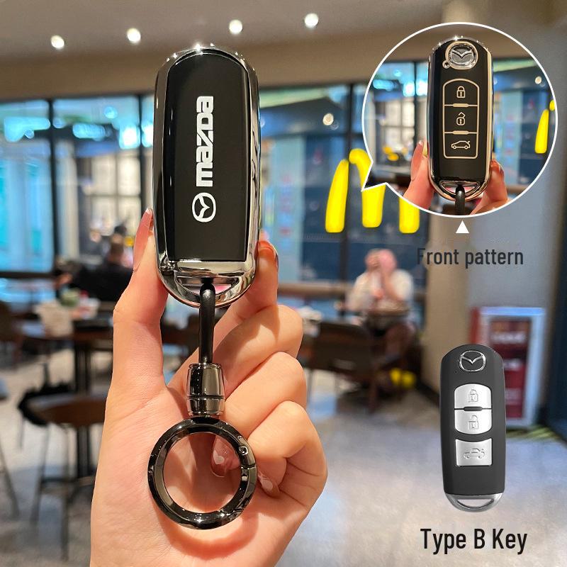 Kryt klíče Mazda pro 3/CX-4/CX-5/Atez/CX-30 - Plný ochranný kryt z TPU s přezkou