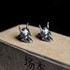 Rockyu Earrings Set for 925 Hannya Set for Both Stud Japanese Hannya Demon Jewelry Women, Silver, Hypoallergenic, Earrings, Ears, Earrings, Skull,