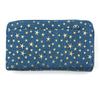 LuLu & Berry Women's Double Zipper Long Wallet In D Denim Star Distressed Blue