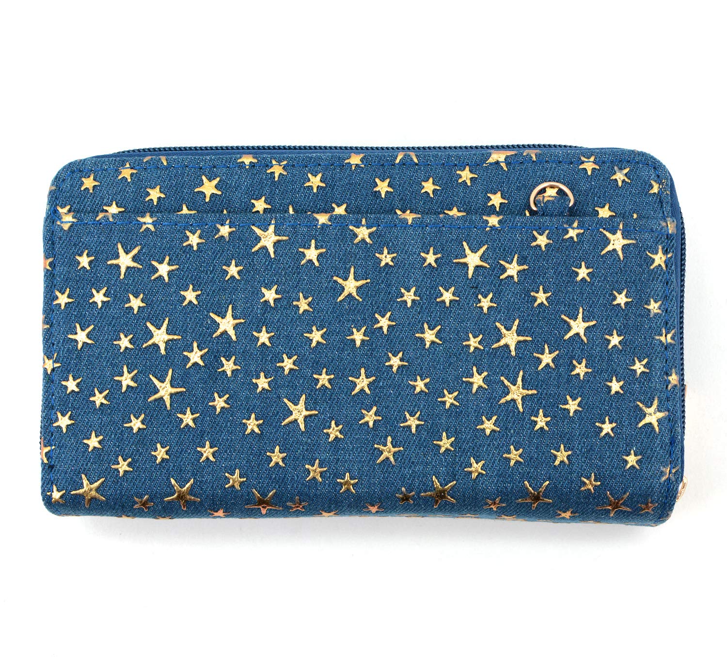 

Женский длинный кошелек LuLu & Berry с двойной молнией, цвет D Denim Star, потертый синий