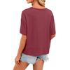 Women's V-Neck Short Sleeve Top Loose T-shirt