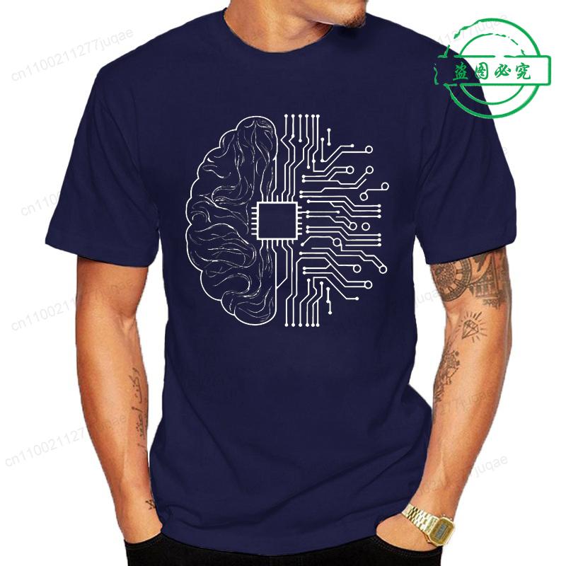 

New Trend Men s Brain Technology Tee T-shirts Casual and Breathable Men s Clothing Cpu Computer T-Shirts Short Sleeve Tops Tees 4XL
