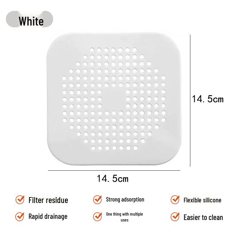 Silicone Floor Drain Sticker: Universal Anti-Clog Hair Filter for Kitchen and Bathroom.