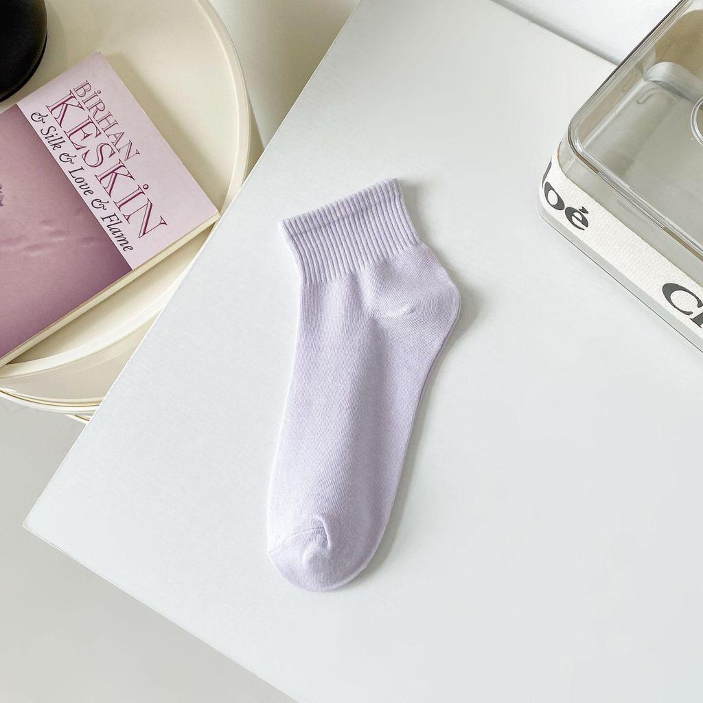 Morandi Color Mid-Tube Sportsocken aus Baumwolle für Damen: Trendy Unifarben für Studium und Freizeit.