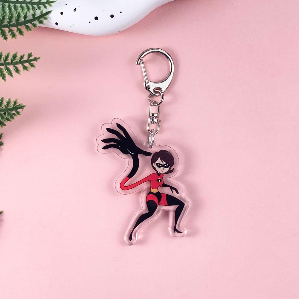

1/9Pcs Anime Figures The Incredibles Acrylic Car Keychain Cute Backpack Pendant Bag Charms Accessories Decoration Holiday Gifts 5cm