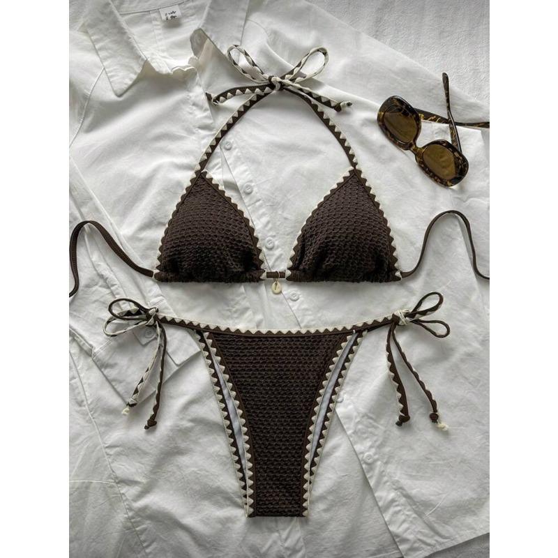 Sexy Halter Neck Two Piece Bikini Set For Women