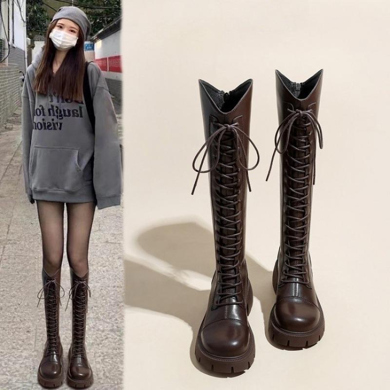 

Fashion Knight Boots Women s 2025 New V-mouth Skinny Platform Small Taller Boots 35