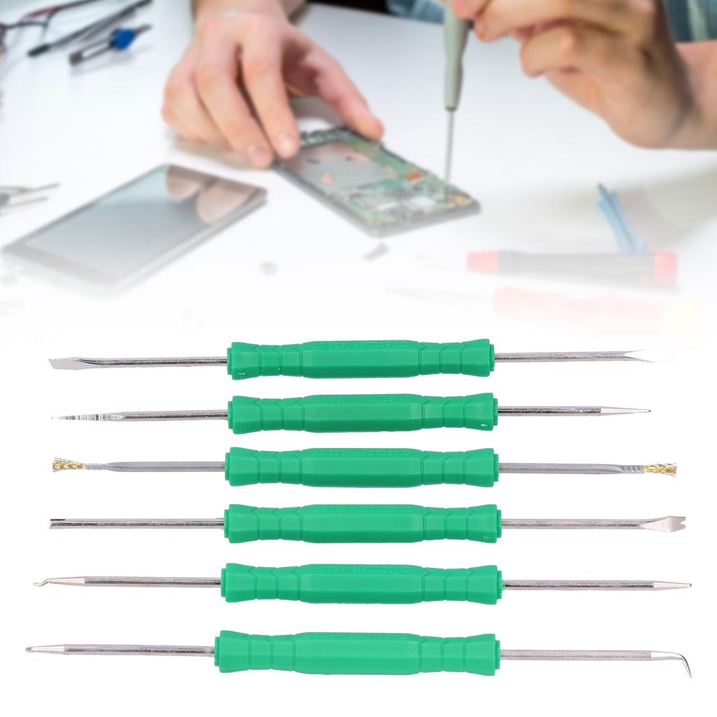 6pcs Professional Electronic Heat Assist Solder Welding Repair Tool Kit for PCB Clean