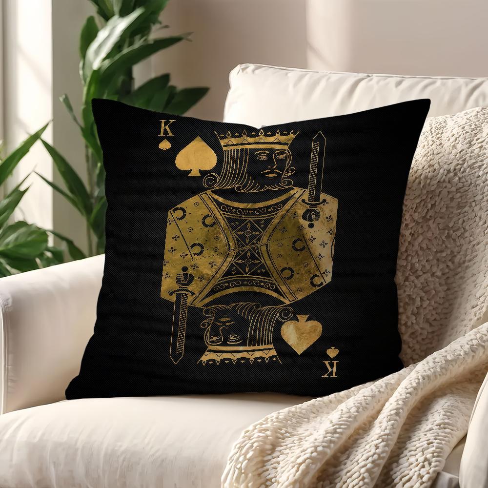 Luxury Black Golden Play Card cushion cover Decoration Room Shop Car Home Office Coffee Pillow Sofa Printing Nordic Simplicity