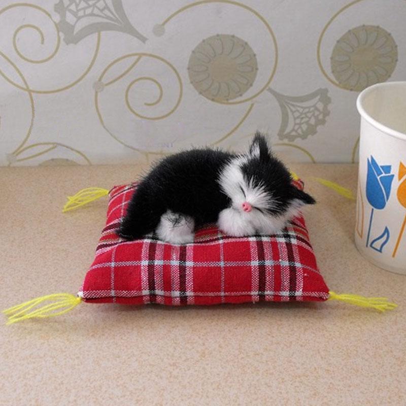 Simulated Cat Figurine, Cloth Cushion Cat, Car Decoration, Simulated Animal Model Toy