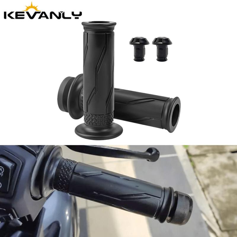 1pair Motorcycle Left and Right Throttle Tube Hand Grips Rubb with Bar End Plug For Yamaha NMAX 155/Y15/Y15ZR/SRL155/LC135/NVX15 Throttles 2