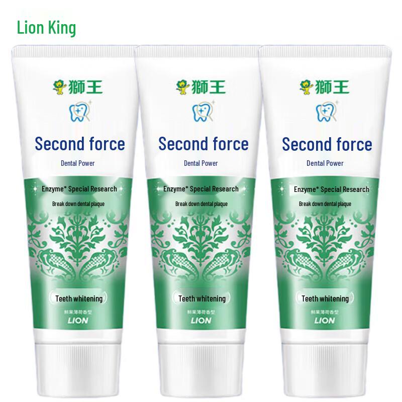 

Lion Chikara Enzyme Whitening Toothpaste, Fresh Fruit Mint (3x130g)