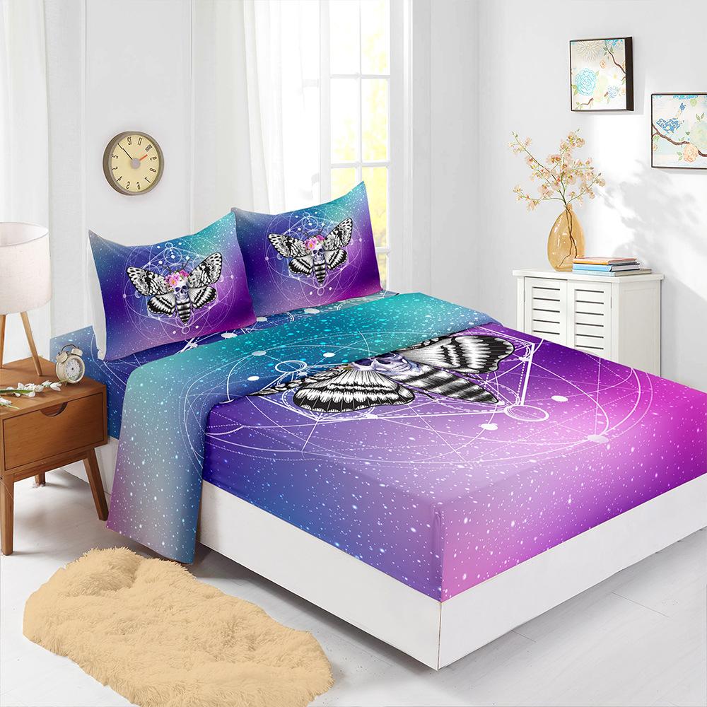 Mattress Sheet 3D Printed Skull Halloween Four-Piece Mattress Protective Cover Bedding Batch