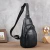 Men's Chest Bag Genuine Leather Crossbody Large Capacity Top Layer Cowhide Fashionable Sports Single Shoulder