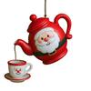 Weihnachts-Teekannen-Ornament Vintage Weihnachts-Teetasse und Kanne Hängende Dekoration mit Teegießeffekt Geschenk für Teeliebhaber