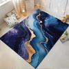 Abstract Blue and Gold Wave Pattern Carpet for Living Room Decor Suitable for Use As an Anti-slip for Living Room Bedroom Sofas