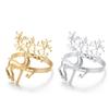 & Bar Wedding Supplies Deer Elk Napkin Ring Laser Cut Wood Happy New Year Christmas Napkin Holder
