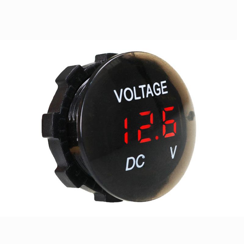 

12V-24V Цифровий панельний вольтметр Світлодіодний дисплей Електричний вимірювач напруги Тестер вольт Водонепроникний для автомобіля Мотоцикл Човен ATV Вантажівка червоний
