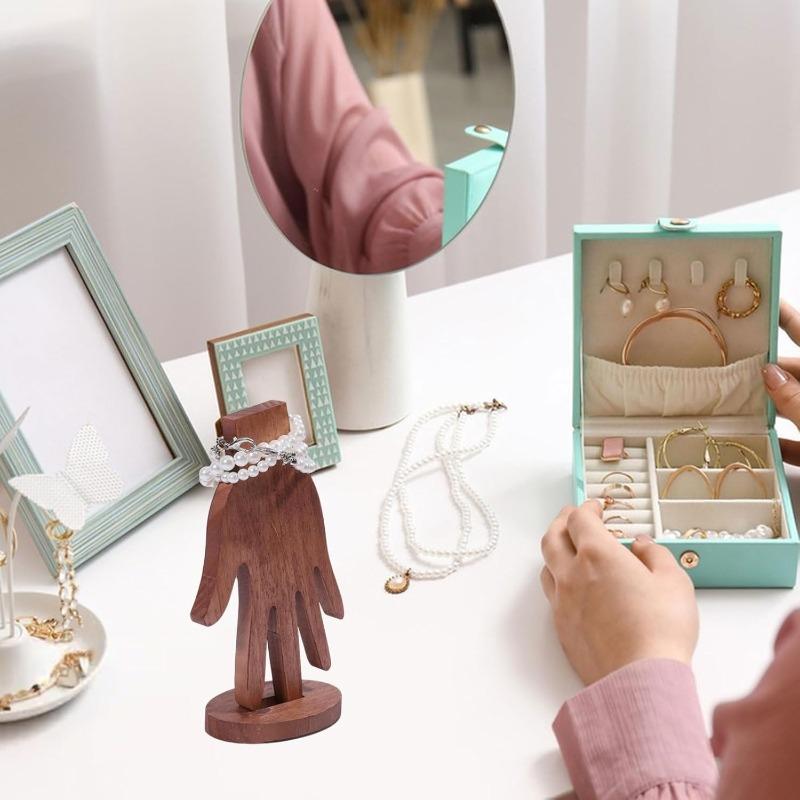 Handgeformter Ringständer, Hand aus Holz Schmuck Armband Präsentationsständer, Armbandständer, Walnussholz in zwei Farben