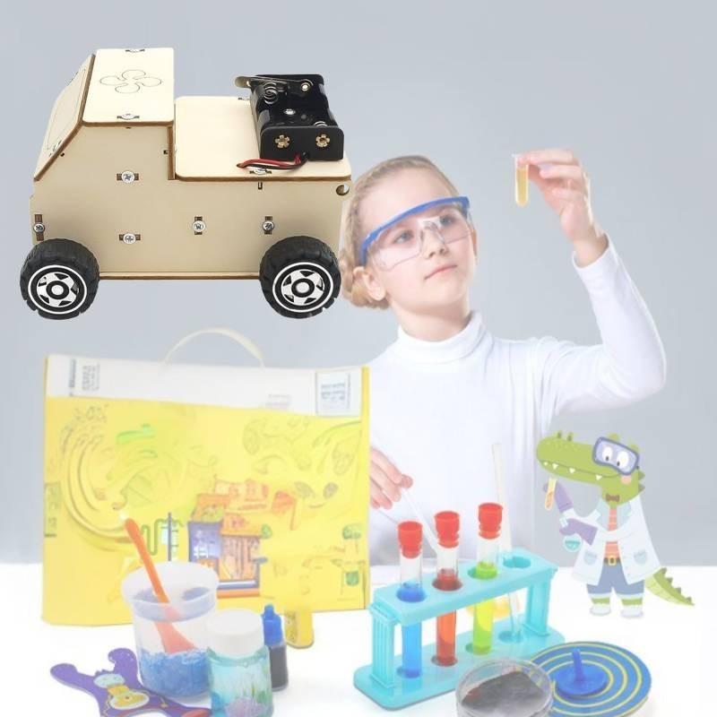 Kids Wooden Diy Vacuum Sweeper Educational Toy For Stem Learning Handmade Cleaning Cart Garbage Truck