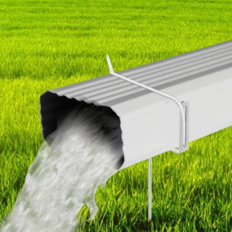 2Pcs Adjustable Gutter Extension Bracket Outdoor Rain Gutter Stake Extension Support RustProof Anchors For Pipe Support