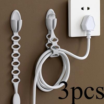 Portaoggetti da Cucina Multifunzione in Filo Metallico | Supporto in Plastica con Organizer per Cavi Dati e Avvolgicavo