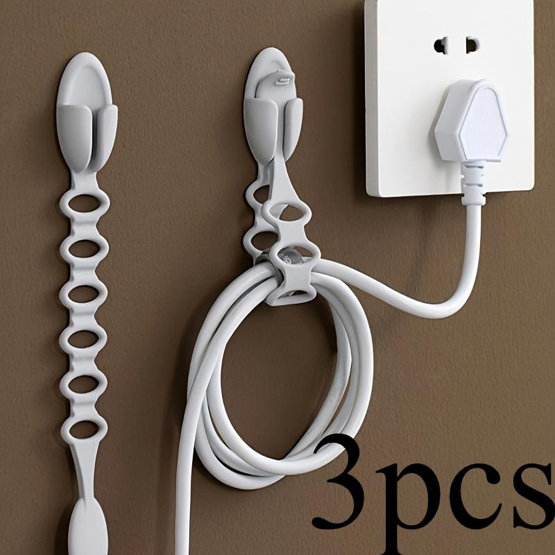 Portaoggetti da Cucina Multifunzione in Filo Metallico | Supporto in Plastica con Organizer per Cavi Dati e Avvolgicavo