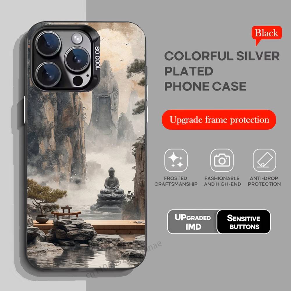 Shakyamuni Buddha Phone Case For iPhone 17,16,15,14,13,12,11,Pro,Max,Plus,Mini,X,XS,XR,8,S,SE Soft Black Case