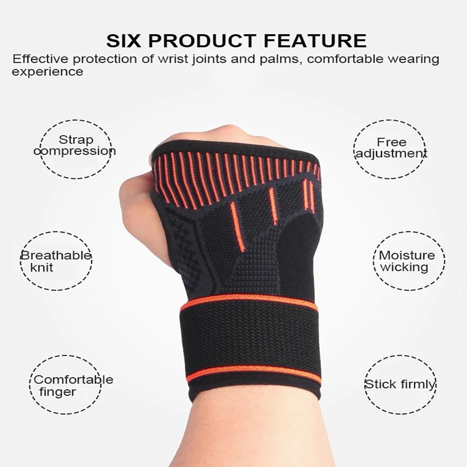 Loogdeel 1Pcs Adjustable Wrist Cover Bandage Knitted Wristband Sports Pressure Basketball Fitness Weightlifting Wrist Guard Men