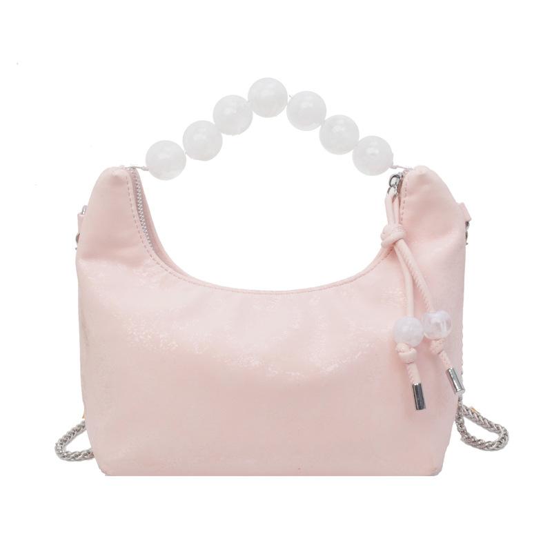 Beaded handbag women's bag new chain messenger bag stylish and simple texture portable shoulder bag