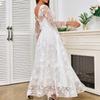 Customized Batch 2025 Spring New European and American Women's Clothing Amazon Long-sleeved One-word Shoulder Bridal Wedding Dress Dress
