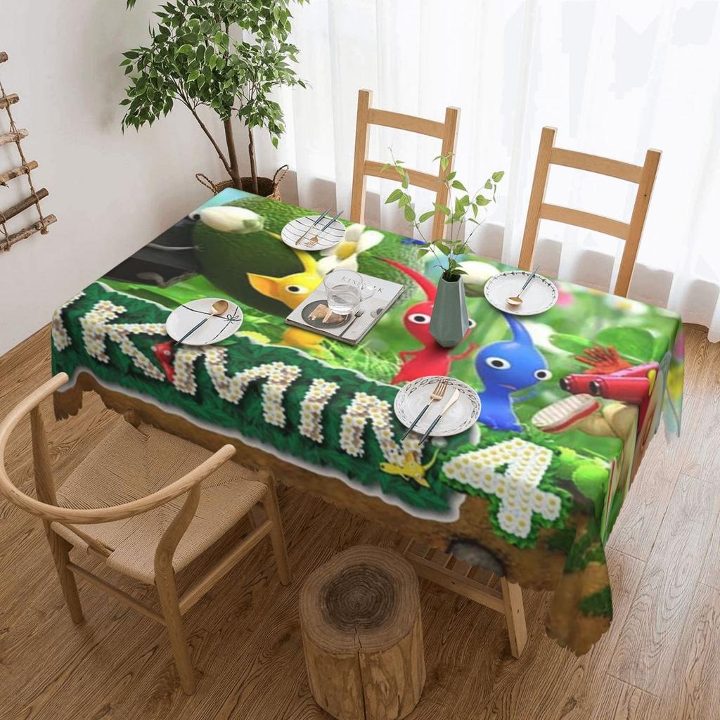 Pikmin Customized Rectangular Tablecloth Oilproof Table Cover for Festival Party Decorations Table Cloth