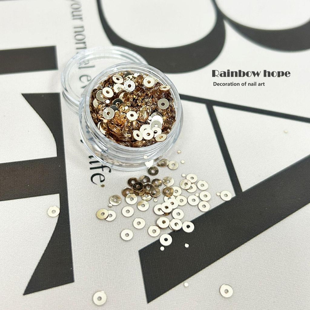 Metallic Copper Coin Nail Sequins - Super Flash Mirror Effect DIY Nail Art Accessories
