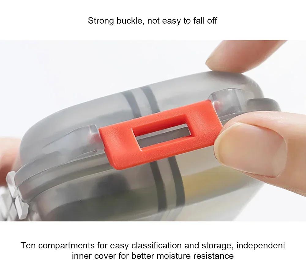 Tcare Portable Pill Case Folding Medicine Drugs Pills Capsule Tablet Container Boxs Plastic Empty Drug Organizer Pillbox Cases