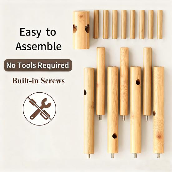 Wooden Freestanding Coat Rack Heavy Duty Adjustable Coat Tree Hallway Entrance Living Room Bedroom Hats Coats Scarves Handbags Hanger Stand