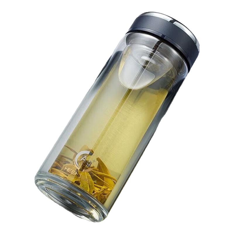 Xinuo Portable Double-Layer Glass Tea Infuser Bottle 340ml