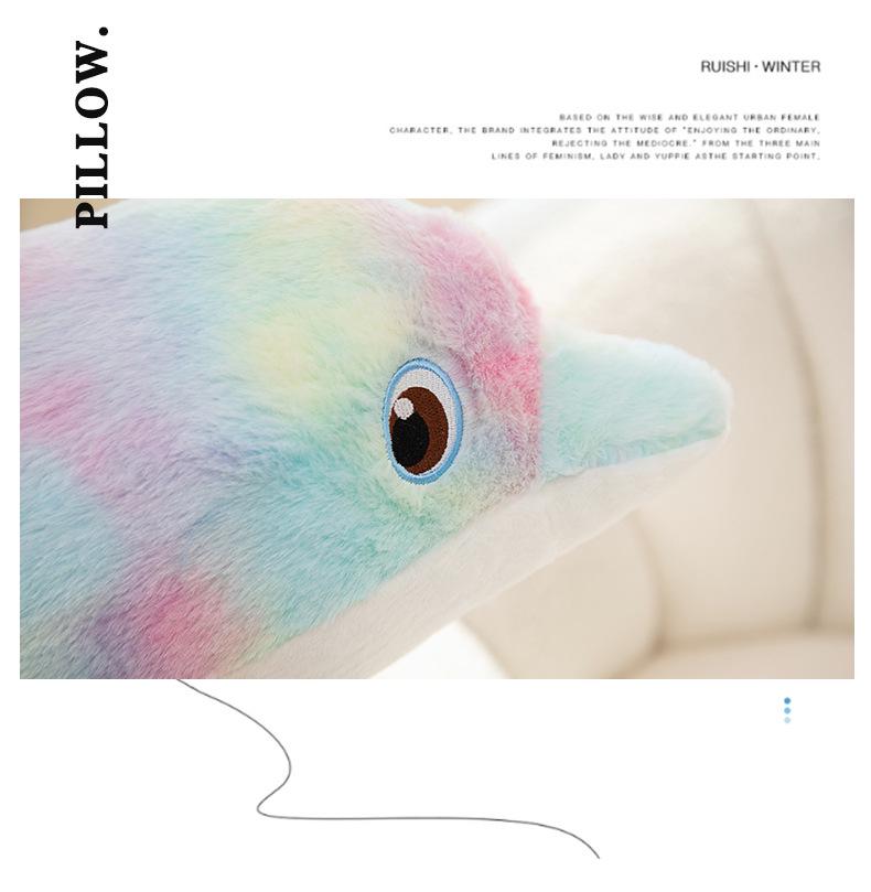 Colorful Dolphin Whale Plush Sleeping Pillow for Kids