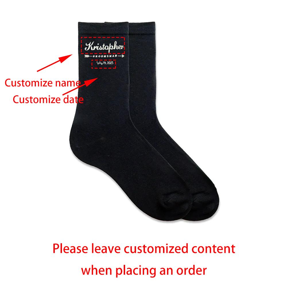 

Индивидуальные носки для жениха и его друзей, носки для жениха, свадебные носки для мужчин, носки для жениха, свадебный душ, мальчишник, подарок-предложение One size