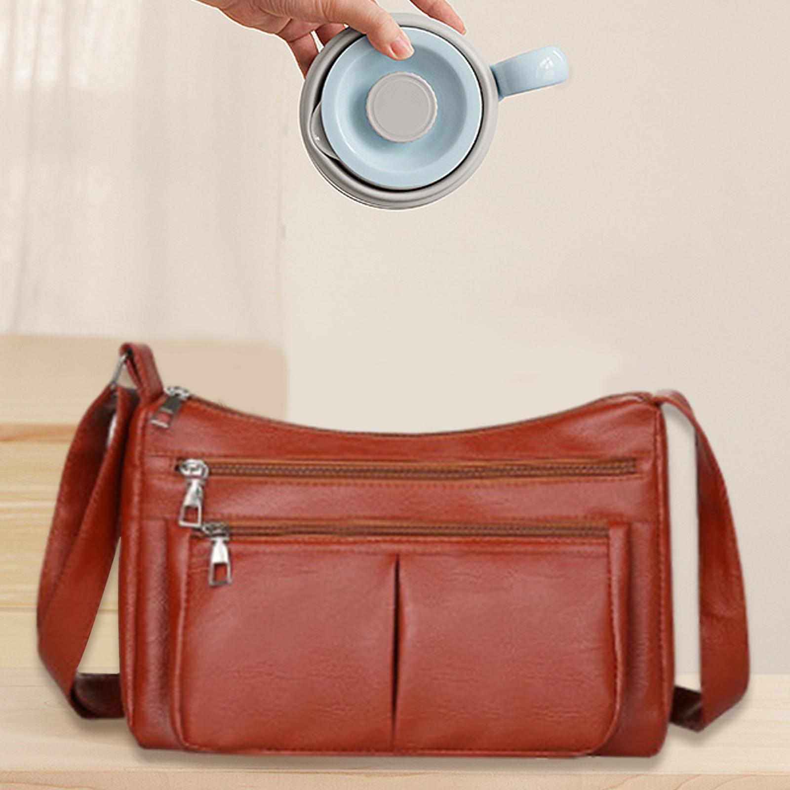 

Women Shoulder Bag Soft PU Leather Crossbody Bag Simple Stylish Female Travel Tote Bag for Street Party Commuting Travel Spring темно-коричневого