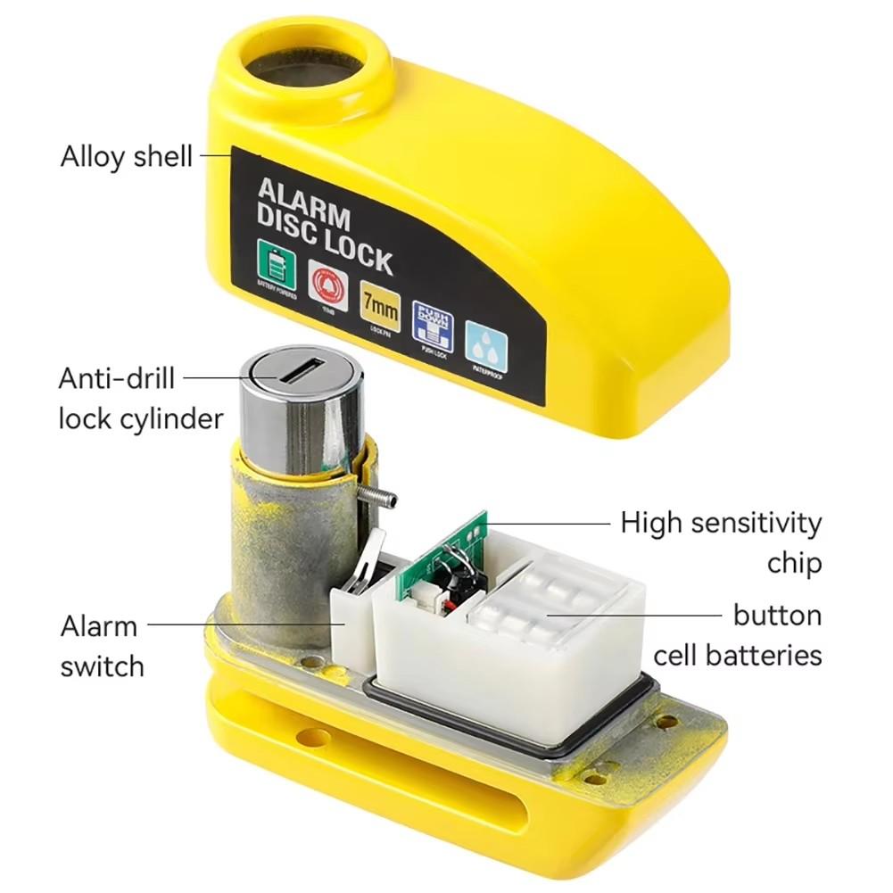 Blocare Alarmă Motocicletă Blocare Disc Bicicletă Avertizare 130DB Securitate Aliaj Antifurt Impermeabil Disc Frână Padlock Blocare Disc Frână