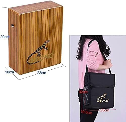 Lightweight travel cajon with built-in guitar strings and rich resonance (9.4cm x 23cm x 29cm, 1kg, engineered zebrawood)