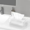 Acrylic Tissue Box Covers with Magnetic Base Dryer Sheet & Mask Organizers for Bathroom Office Car - White Rectangular