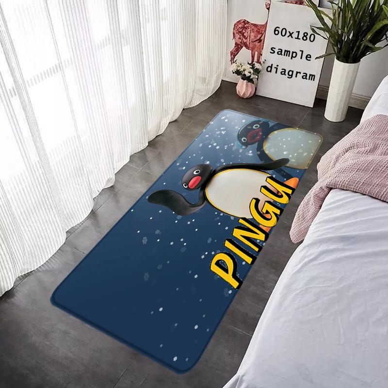 Door Mats Cute Pingu Penguin Interior Foot Rug Welcome Floor Mat for Entryway Soft Hallway Carpet Kitchen Rugs Fluffy Home Decor
