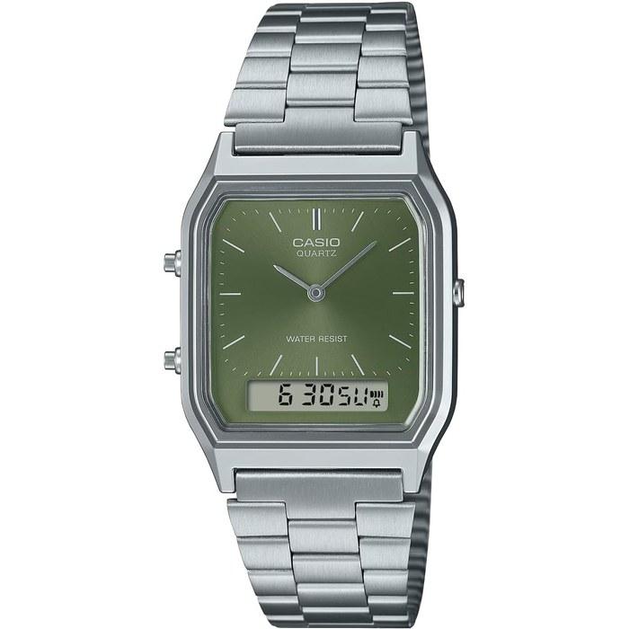 Casio AQ-230A-3AMQY Analog-Digital Quartz Watch, Vintage Series, Green
