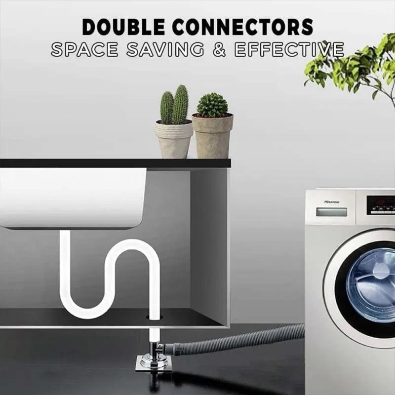 Washing Machine Floor Drain Joint Double Purpose Pipe Connector Dishwasher Universal Hose Adapter Disposer Trap Home Tools