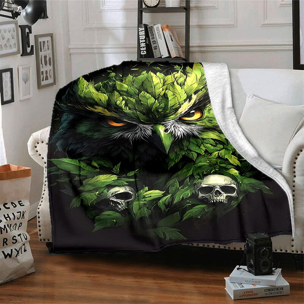 1 Stück Blätter Eule Decke Leichte Decke Überwurfdecke für Sofa, Bett, Reisen, Camping, Wohnzimmer, Büro, Couch, Stuhl yy251010077