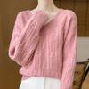 Maglione da donna in cashmere cashmere Qinghe 30% cashmere 70% lana pullover autunnale e invernale caldo e alla moda